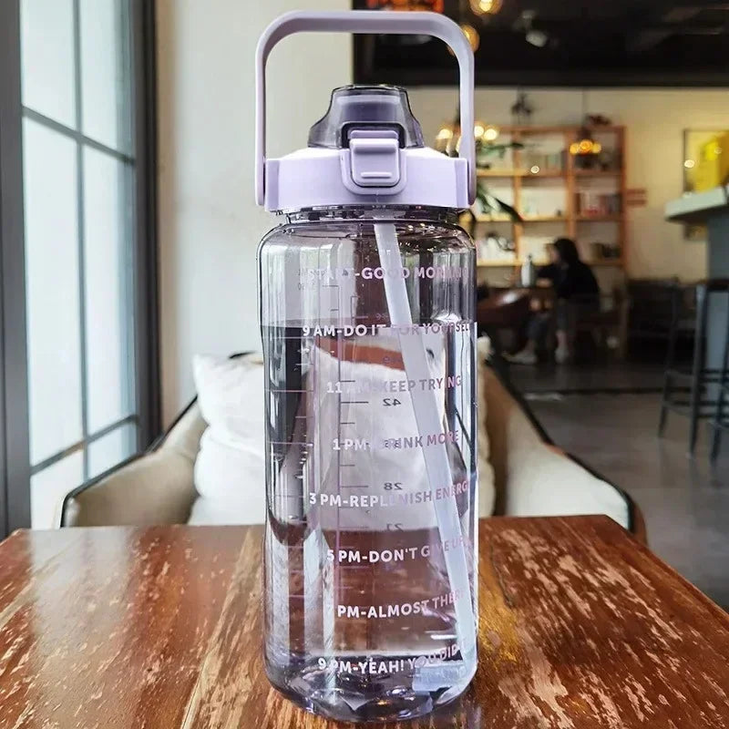 Hydration Tracking Water Bottle – With Time Markers & Motivational Quotes