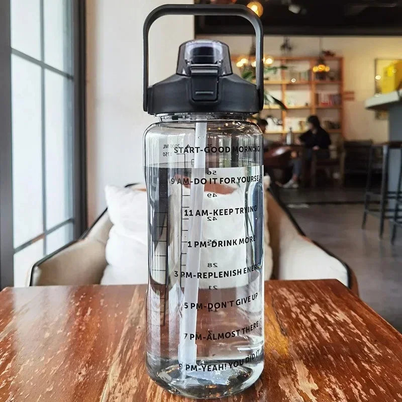 Hydration Tracking Water Bottle – With Time Markers & Motivational Quotes