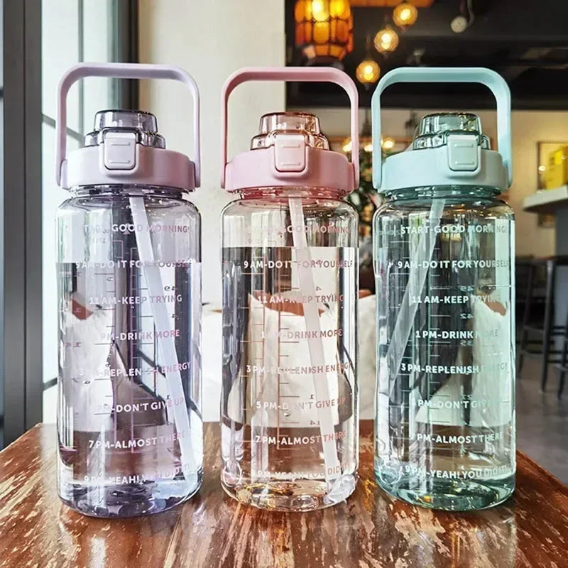 Hydration Tracking Water Bottle – With Time Markers & Motivational Quotes