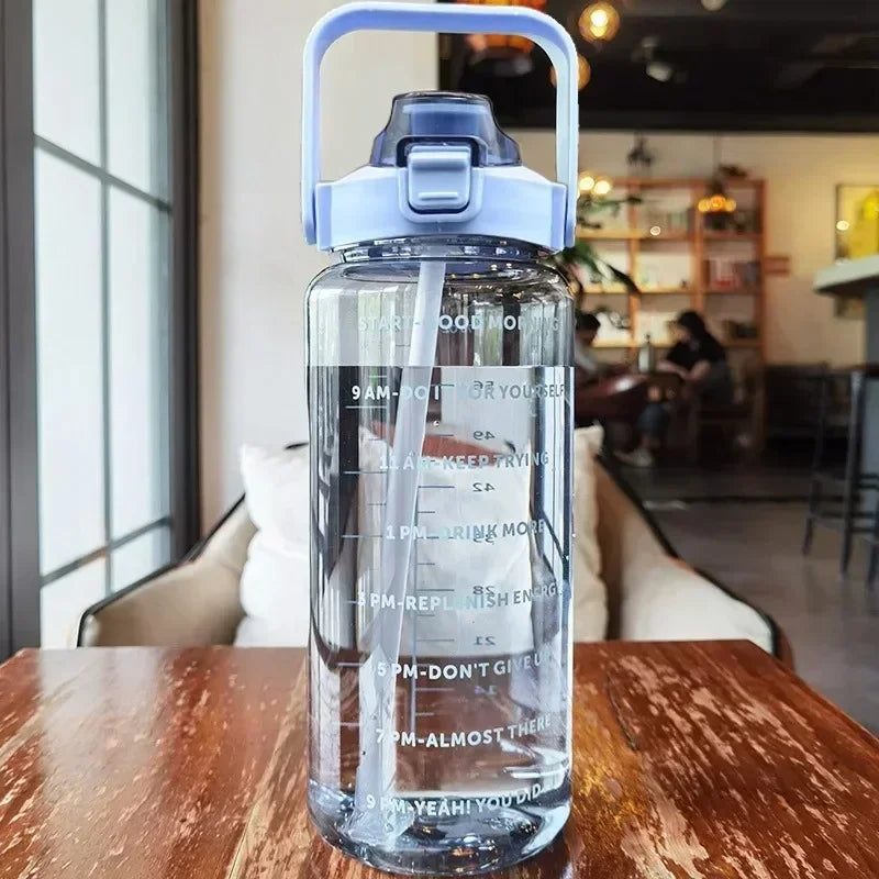 Hydration Tracking Water Bottle – With Time Markers & Motivational Quotes