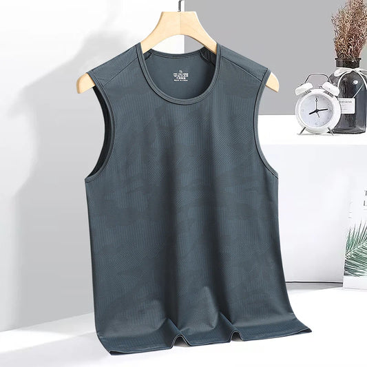 Breathable Sports Vest Men's Ice Silk Quick-drying Men's Running Fitness Training Vest Sleeveless T-shirt Basketball Jersey