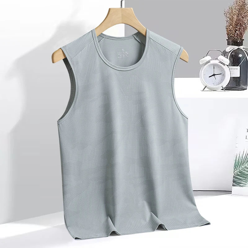 Breathable Sports Vest Men's Ice Silk Quick-drying Men's Running Fitness Training Vest Sleeveless T-shirt Basketball Jersey